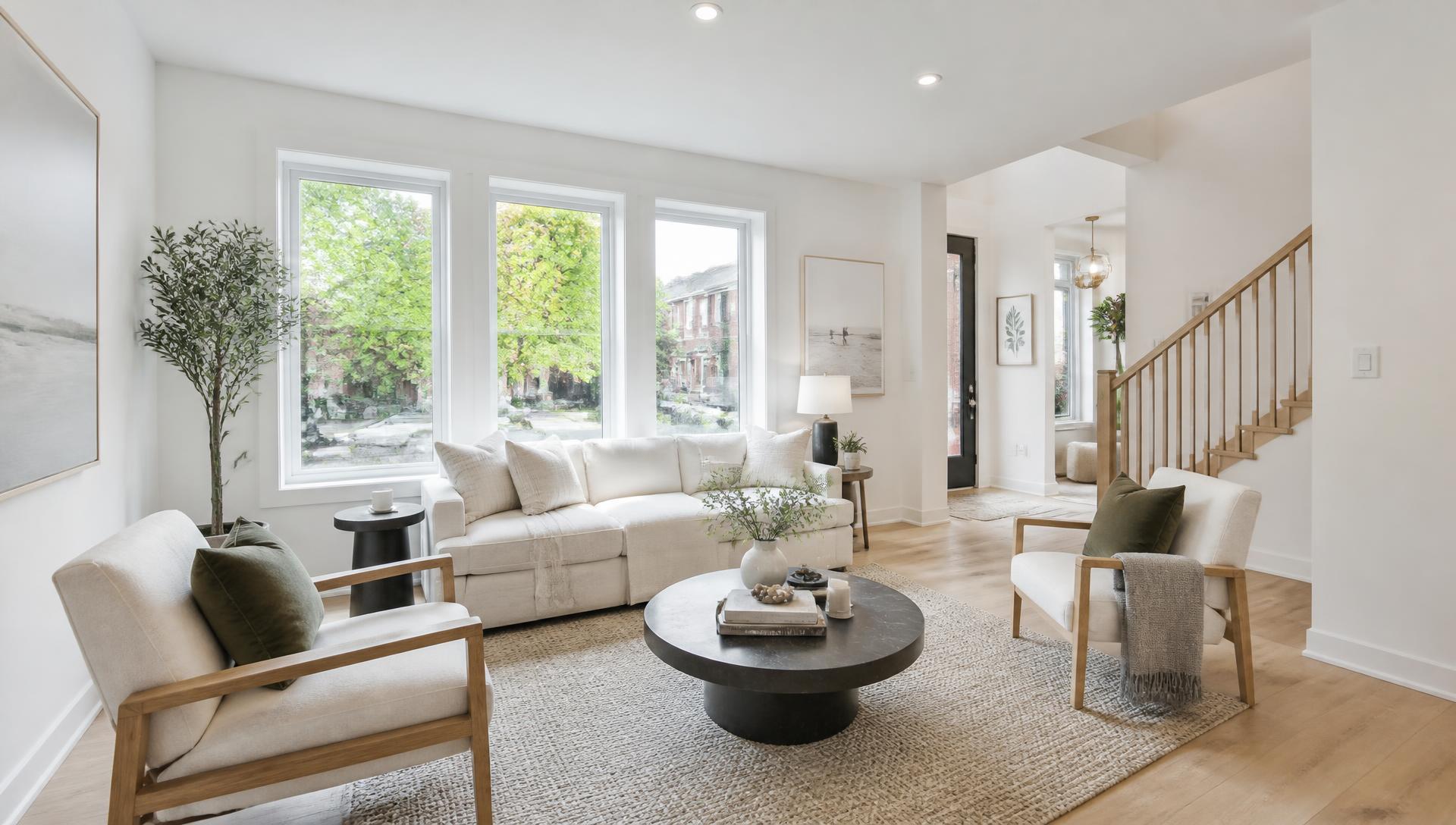 Bright, modern living room in a Toronto home